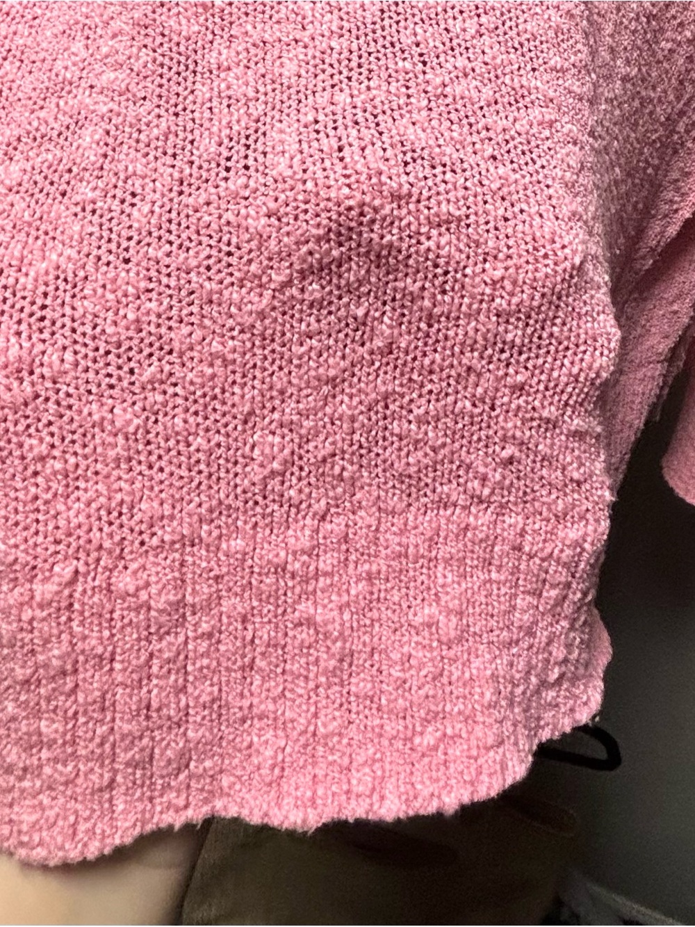 J. CREW Relaxed Soft “Slub” Pink V-Neck Boucle Textured Knit Pink Sweater - Picture 5 of 12